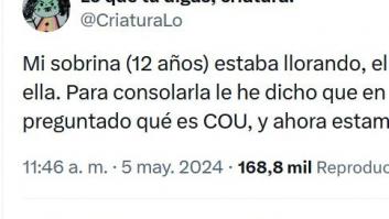 La pregunta de su sobrina de 12 años que la deja llorando