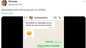 Una recién casada recibe este whatsapp de su maquilladora: parece un chiste pero no lo es
