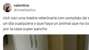 Enseña lo que suele encontrar en casa, con su madre veterinaria, y es para verlo