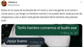 Esta es la estrategia de una chica para no quedarse con hambre en casa de la familia de su novio