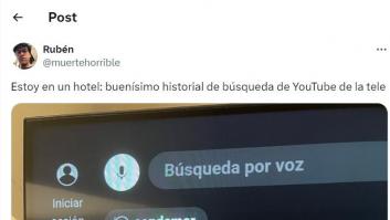 Enseña las últimas búsquedas que alguien hizo en la tele de un hotel: para levantarse y aplaudir