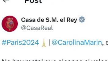 La Casa Real refleja el sentir de muchos con este tuit para Carolina Marín tras su lesión en los JJOO