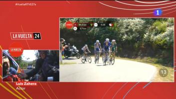 Luis Zahera está en La Vuelta, en TVE le dicen que de cerca no da tanto miedo y así responde