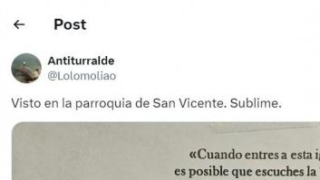 El cartel que un cura ha puesto en la iglesia es simplemente cine: el final es bestia