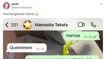 Enseña esta conversación por WhatsApp con su madre y arrasa