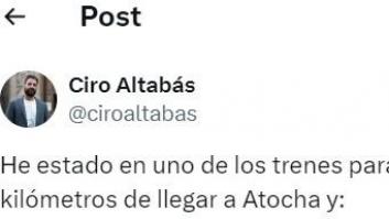 Cuenta lo que ha visto en un tren que ha estado parado dos horas y media por la incidencia en Atocha: para tomar nota