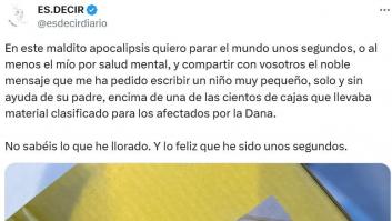 Un poco de ternura en medio de la catástrofe: el mensaje de un niño que hace saltar las lágrimas