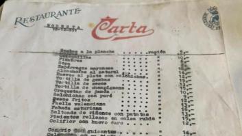 Encuetra la carta de un restaurante asturiano de 1951 y esto es lo que descubre