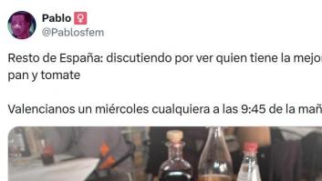 Sube una imagen de un almuerzo en Valencia y desata la envidia del resto de España