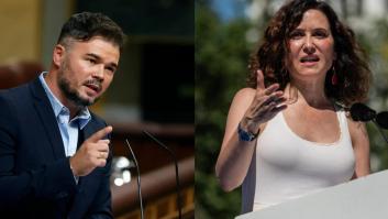 Rufián arrasa con su reacción a lo que ha dicho Ayuso delante de Feijóo y eso que no dice ni una palabra