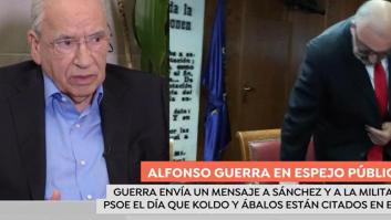 Alfonso Guerra usa dos calificativos pocas veces vistos para definir a los líderes del PSOE y pide a la militancia que elija bando