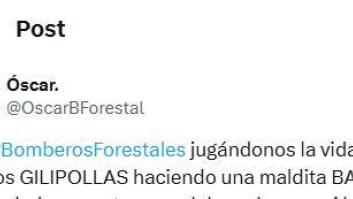 Un bombero ve esta barbaridad y su enfado hace que salten chispas