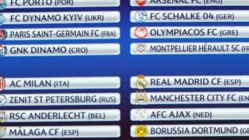 Sorteo de Champions: el Real Madrid, de cabeza al grupo de la muerte; Barça, Valencia y Málaga, emparejamientos más asequibles
