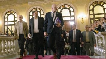 Los exconsellers presos comparecen ante la comisión del Parlament del 155