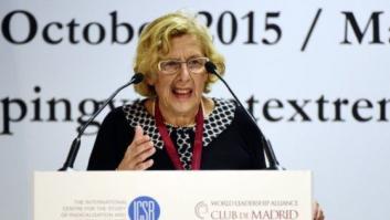 Manuela Carmena se estrena en el palco del Bernabéu