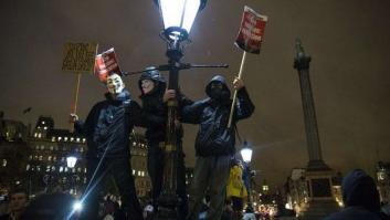 Tres heridos y 32 detenidos en la manifestación de Anonymous en Londres