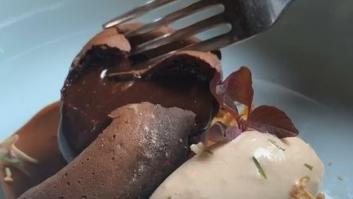 Mi coulant de chocolate con helado de dulce de leche