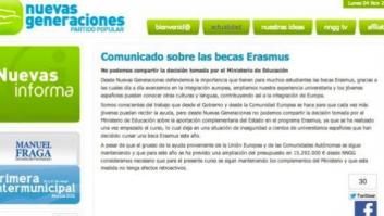 Las Nuevas Generaciones del PP critican el recorte en las becas Erasmus