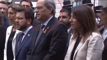 "Lamentable": Torra se queda con esta cara por lo que se ha escuchado mientras cantaba 'Els Segadors'