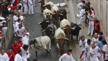 Peligroso primer encierro de sanfermines 2014: tres heridos graves