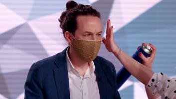 El mensaje feminista de la mascarilla de Pablo Iglesias en el debate del 4-M