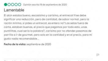Un restaurante se convierte en noticia por su respuesta a un cliente que se quejaba de escasez