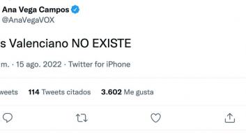 Una política de Vox escribe este tuit y la respuesta que se lleva la comparte hasta Baldoví