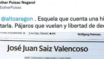 El breve (pero potente) mensaje de esta esquela publicada en 'El Diario del Alto Aragón'