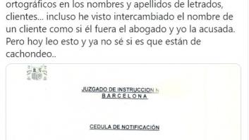 Una abogada comparte el evidente fallo en esta notificación judicial: se ve a simple vista