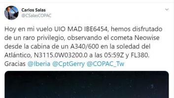 La espectacular foto que tomó un piloto de Iberia en pleno vuelo deja maravilladas a miles de personas