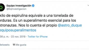 La respuesta de Pedro Duque a este tuit de 'Equipo de Investigación' (LaSexta) sobre él