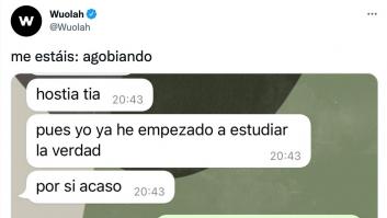 Su amiga le dice que ya está estudiando y ella se lleva matrícula de honor con su respuesta