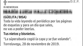 "Para un día que sales...": la llamativa esquela de una mujer fallecida en Cantabria