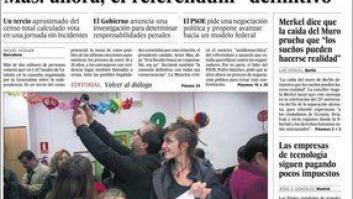 El 9N en la prensa: portadas del 10N sobre la consulta catalana