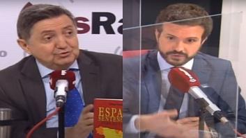 La reacción de Jiménez Losantos cuando Pablo Casado le dice que su segundo apellido es por su madre