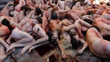 Protesta en Barcelona contra el uso de pieles de animales en la industria peletera (FOTOS)