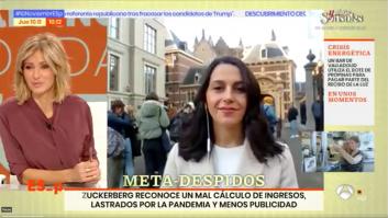 Arrimadas entra en directo en 'Espejo Público' y Susanna Griso flipa al ver lo que se ve detrás