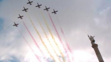 Varios cazas sobrevuelan Madrid en un ensayo y muchos lo relacionan con Ferraz