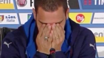 Bonucci no puede contener las lágrimas al recordar a su hijo enfermo en la rueda de prensa