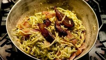 Carbonara con paglia e fieno
