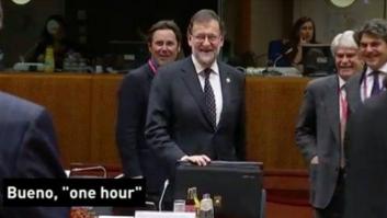 La loca respuesta de Rajoy en inglés cuando le preguntan cuándo será investido: "In one hour"