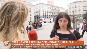 Una periodista de Telemadrid deja con esta cara a una negacionista tras una frase irrebatible