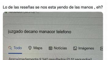 Busca en Google el teléfono del juzgado de Manacor y se lleva una sorpresa al leer una reseña