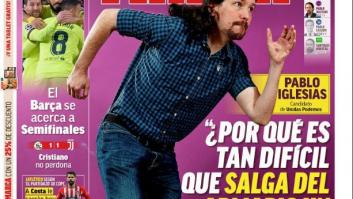 Cachondeo con un detalle de la entrevista de 'Marca' a Pablo Iglesias