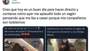 Así creyó un vagón entero del AVE (y mucha gente en Twitter) que se iba a casar