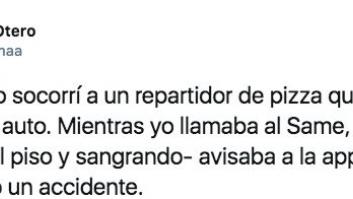 Una pizzería indigna a los usuarios por su mensaje a un repartidor accidentado