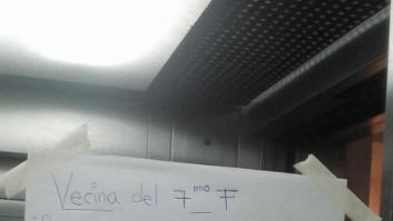 La maravillosa respuesta a este cartel en el ascensor sobre las relaciones sexuales de una vecina