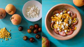 Recetas fáciles: ensalada estival con melocotón y feta
