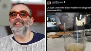 Hay algo en el tuit de Ayuso que a Bob Pop le ha llamado más la atención que la copa de vino