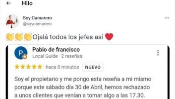 Un hostelero hace algo insólito: escribe esta reseña a su propio negocio y sale aplaudido